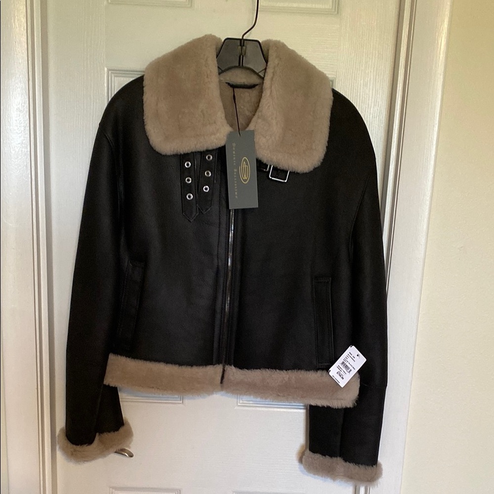 Black Jacket with Tan Fur Trim